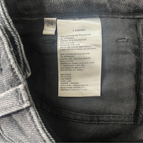 L’Agence High Line High Rise Skinny Jean in Night Destruction Women’s 24 - Picture 12 of 12